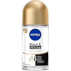 nivea black white invisible silky smooth antiperspirant for women rollon 50ml 49.21
